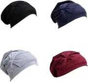 [Generic] 4 Pcs Beanie Turban Headwear for Women Soft Head Scarf Hats Elastic Covers Wraps for Women's Hair