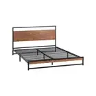 Metal Bed Frame Double Size Wooden