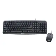 Verbatim Slimline Corded Keyboard Mouse Combo Full Size USB Set for Office Home