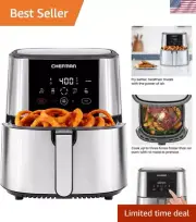 TurboFry Touch Air Fryer, XL 8-Qt Family Size, One-Touch Digital Control Pres...