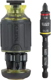Impact Driver Set 10-In-1 Stubby Hex Flip Socket 7 Bits 1/4" Deep Bit