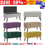 Velvet Bench with Storage Compartment 80cm Stylish Entryway Hall Hallway Ottoman