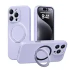 For iPhone 16 Pro Max 15 14 13 12 Soft Silicone Case with Magnetic O-Ring Holder