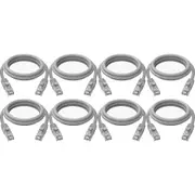 8x Cruxtec CAT6 10GbE Home/Office Networking Compact Ethernet Cable 5m Grey