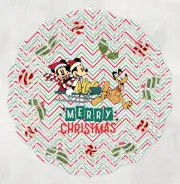 Mickey Mouse and Minnie Mouse on Sled Christmas 10" Wind Spinner