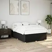 Queen Bed Frame Black Fabric 203x153 cm Soft Durable Support Mattress