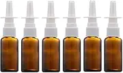 6PCS 20ml Empty Amber Glass Nasal Spray Bottles Refillable Fine Atomizers Makeup Container For Cosmetic Medical Saline Water Applications