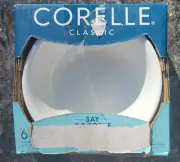 CORELLE LIVINGWARE 6 PIECE WINTER FROST BOWL SET, WHITE, 18 OZ. NEW