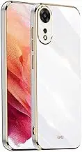CRAVEN Cover Frame Case for Oppo A78 4G, TPU Mobile Phone Case Shockproof Anti-Scratch Shock Absorption Cover Protective Case White