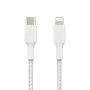 Belkin BOOSTCHARGE USB-C to Lightning 2M Braided Cable for Apple devices - White
