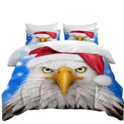 Christmas Cool Funny Wild Animal Art Eagle Santa Quilt Cover