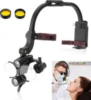 3.5x Dental Loupes Headband Dental Magnifier w/5W LED Light & Yellow Filter