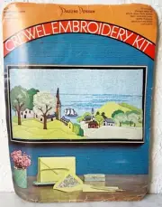 Pauline Denham Crewel Kit Waterfront Scene Vintage 1968-Opened Package Complete
