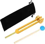 Gyorwst Aluminum Alloy Tuning Forks,111Hz Tuning Fork with Hammers for Nervous System Testing Sound Healing Therapy,Gold