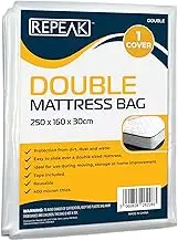 Waterproof Mattress Protector Bag for Moving House or Storage, Strong Plastic Mattress Cover to Protect your Bed from Stains, Pets, Pest Damage, Dirt and Dust (Double)