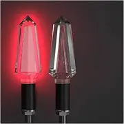 Turn Signal Indicator 1/2 Pair Universal Motorcycle Turn Signal Light Motorbike Led Indicator DRL Brake Flash 12V (Size : 2 pcs Red)