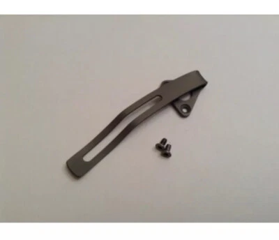 Gray Titanium Deep Pocket Clip Compatible With Spyderco Military Knife C36G