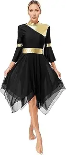 [Manyakai] Women Praise Dance Dress Irregular Hem Liturgical Dresses Worship Dance Overlays and Tunics