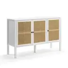 Design Square Lucien Sideboard Buffet Unit Storage Cabinet W/ 3-Doors - White/Ra