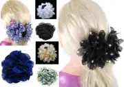 XL Haarkrebs Hair Clip Hair Flower Fabric Chiffon Paris