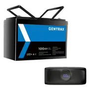 Gentrax 12V 100Ah Lithium Battery with VoltX 5000mAh Power Bank
