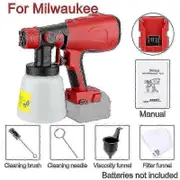 For Milwaukee 18v Battery 800ml Electric Spray Gun Cordless Paint Sprayer Auto Furniture Steel Coating Airbrush Compatible