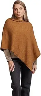 [McDonald] Possum Merino Womens Poncho With Garter Detail-Honeycomb