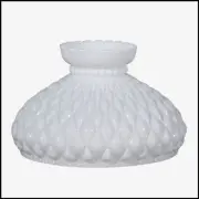 10 inch OPAL DIAMOND QUILT GLASS SHADE fits ALADDIN LAMPS, RAYO, B&H, P&A & MORE