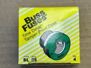 BUSSMAN SL25 - Time Delay 25amp / 125V - w/Tamper Proof Base - 4pk