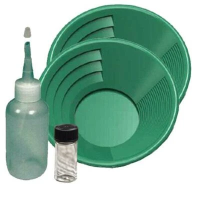 12" Green Gold Pan Panning Kit with Sniffer & Vial