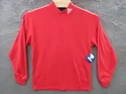 NWT Y2K 90s Vintage ADIDAS TEAM Mock Turtleneck Shirt Red Men's Medium Made USA
