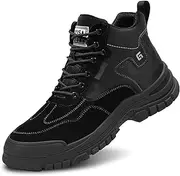 [GUSAYEX] Steel Toe Shoes for Men Indestructible Safety Shoes Lightweight Work Shoes for Men Non Slip Steel Toe Sneakers Comfortable Industry Construction Steel Toe Work Shoes Fashionable Safety Boots