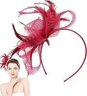 [Generic] Fascinator Headband for Women, Fascinator Headwear, Small Hat Mesh Headpieces Hair Accessories for Weddings Women Girls Social Events Afternoon Teas Outdoor Festival Daily Use Home Costume
