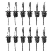 Stainless Steel Liquor Pourers with Rubber Caps, 6-12pcs for Restaurants