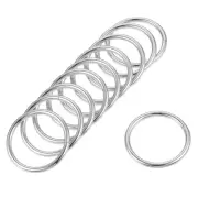 30mm Metal O Rings Non-Welded for Straps Bags Belts DIY Silver Tone 20pcs