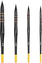 Lightwish Squirrel Watercolour Brushes Set, Paint Brushes kit for Artists, Adults, and hobbists, Pointed Round Mop Brush for Watercolour Paint, Gouache,4 Pcs