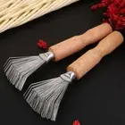 Portable Salon Rake Wooden Handle Hair Brush Cleaner Dirt Remover Travel