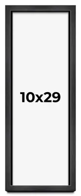 10x29 Shadow Box Frame Grey Charcoal Black | 0.875 Inches Deep | Solid Wood Shad