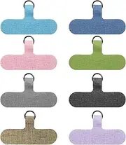 WELANE Phone Tether Tabs, 8 PCS Universal Cell Phone Lanyard Patch for All Full Phone Cases, Cell Phone Straps (8 Colors)