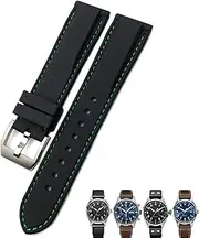 LDCBFTR 20mm 21mm 22mm Rubber Silicone Black Blue Watchbands for IWC PILOT Mark 18 Watch Sports Strap WFJ, 20mm