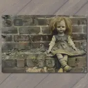 5x7" Girl Monster Creepy Unusual Weird Scary Nightmare Doll Imaginary Friend