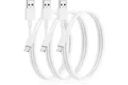 3 Pack 1m Data Transfer Charger Charging USB Cable Cord for Apple iPhone iPad iPod Bulk White TPE Plastic