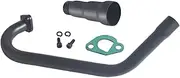 3 Stage Exhaust Header Pipe For Coleman Powersports CT200U BT200X CT200u-ex,212cc 196cc/6.5HP Go Kart and Gas Mini Bike Black