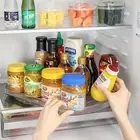 ROWNYEON Lazy Susan Turntable Organizer for Refrigerator, 17'' Clear Rectangu...