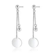 3PCS Copper Jewelry Woman Fashion Earrings Retro Long Tassel Round Pop Hook Earrings