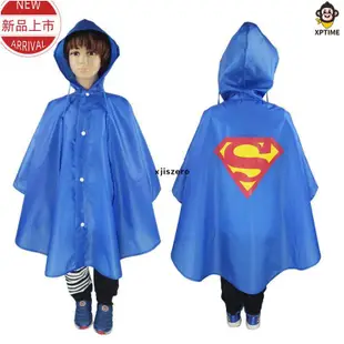【台灣出貨】兒童雨衣超人蜘蛛人兒童鬥篷式雨披潮童 寶貝超級英雄雨衣 可愛造型雨衣 男童雨衣女童