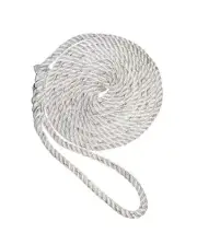 New England Ropes 1/2" X 15' Premium Nylon 3 Strand Dock Line - White