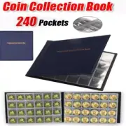 240 Pockets Coin Collection Holder PVC Coin Collecting Album for Collectors