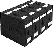 Bed Sheet Organizers and Storage,Foldable Sheet Organizer For Linen Closet,Linen Bedding Storage Box With Leather Handle For Bedsheets,Flannel Blankets,Thin Quilts (BLACK, King (U.K. Standard))
