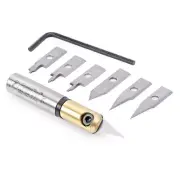 Amana Tool AMS-209 In-Groove 8 Piece Engraving Bit Set, 1/2" SHK with 7 Knives